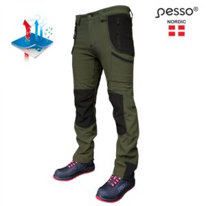 Pašiltintos softshell darbo kelnės Pesso NEBRASKA, chaki