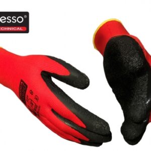Darbinės pirštinės padengtos lateksu Pesso Red Star