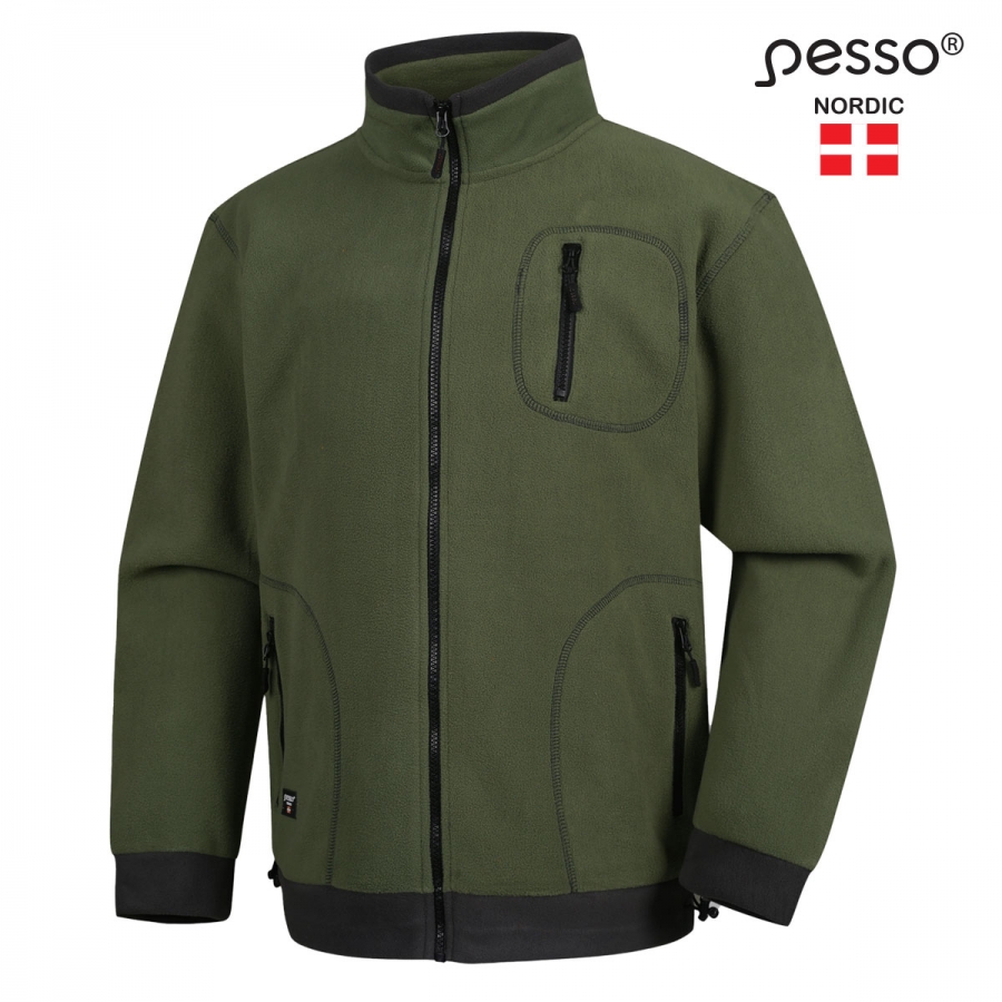 Džemperis Fleece Pesso, žalias Olive