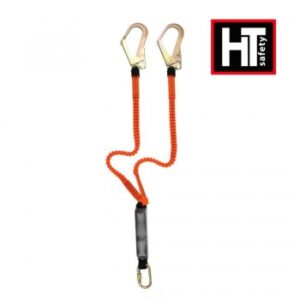 Kritimo amortizatorius su dviem elastiniais lynais ir kabliais