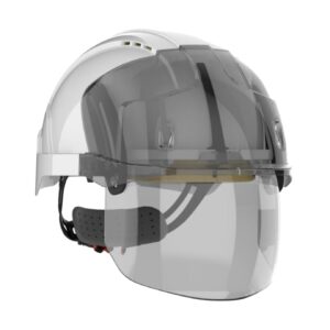 Apsauginis šalmas JSP EVO VISTASHIELD , baltas - ventiliuojamas