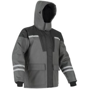 Šilta darbo striukė iš Canvas audinio Kaukaz, pilka