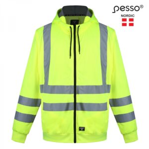 Signalinis Džemperis su gobtuvu Pesso FL03, geltonas