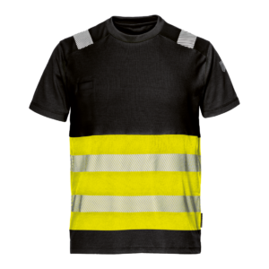 HIVIS marškinėliai trumpomis rankovėmis SIR SAFETY CONTRAST, juodi