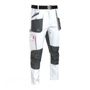 Darbo kelnės baltos spalvos su elastanu CLASSIC