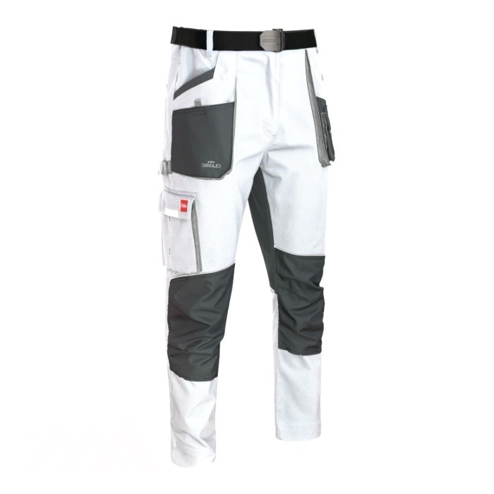 Darbo kelnės baltos spalvos su elastanu CLASSIC