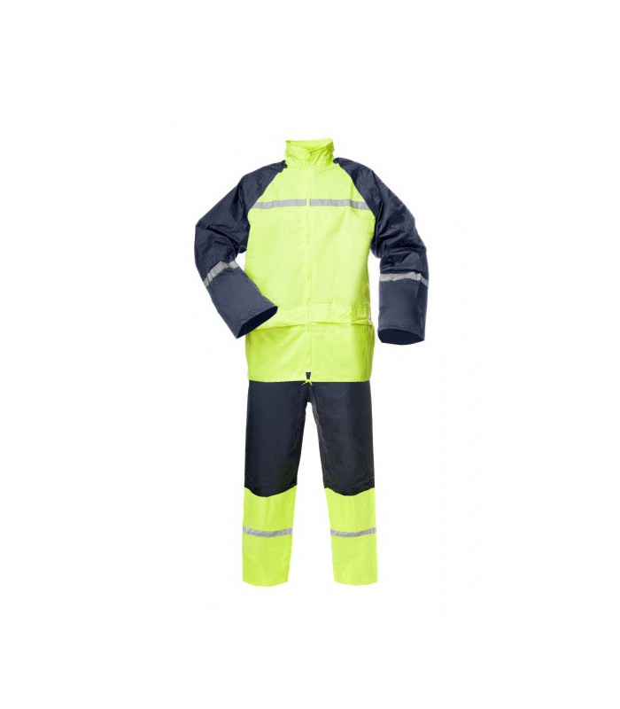 Gerai matomas kostiumas nuo lietaus, geltonas