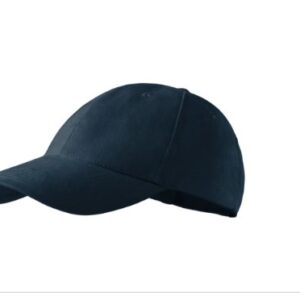 Medvilninė vienspalvė kepurė su snapeliu, tamsiai mėlyna