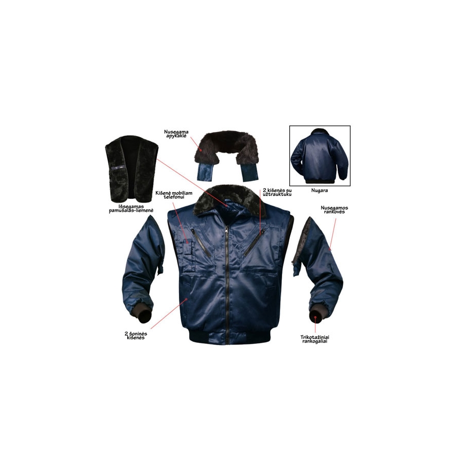 Darbo Pilot striukė žiema - ruduo 3/1, juoda